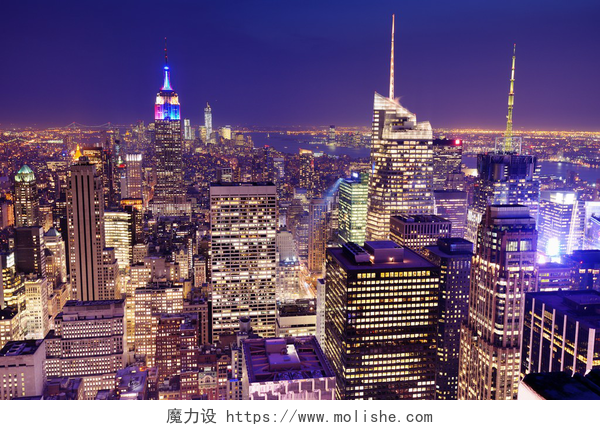 从上方俯视纽约城纽约城鸟瞰图